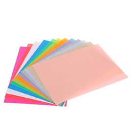 Shrink Film Sheets, Pack of 12, Colourful Shrink Films, Papers, DIY Keychains, Handmade Accessories, 14.5 x 20 cm