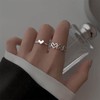 Cybche Boho Love Heart Rings Hollow Heart Knuckle Rings Silver
