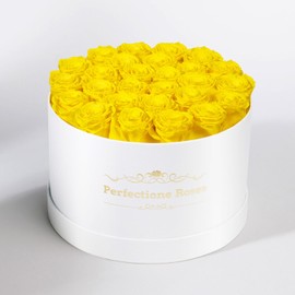 Perfectione Roses 27 Roses in a Box, Mothers Day Rose, Preserved Flowers for Her, Flowers for Delivery Birthday Gifts for Women (Yellow)