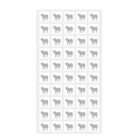 Wedding White Square Meal Choice Stickers for Party Indicator Place Cards (50 Stickers - Beef, Silver)