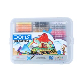 Doms 50 Assorted Colour Shades Oil Pastels - Rich Bright Smooth Even Shades