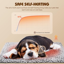 Nobleza Self Heating Cat Bed, Soft Warm Self Heating Pet Pad, Safe Thermal Self Heated Dog Blanket, Cat Heat Pad Cushion Washable, Self Warming Dog Bed Mat for Indoor Cats Kitten Puppy, 50x40cm
