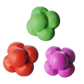 Sosoport 3pcs Hexagonal Agility Reaction Ball Fitness Training Balls for Home Use Enhance Coordination and Reflexes for Athletes Sports Random Color