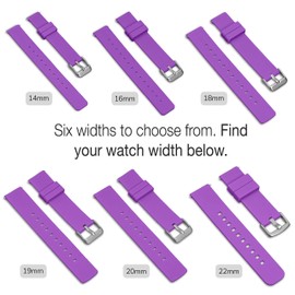 GadgetWraps 18mm Silicone Watch Band Strap with Quick Release Pins – Compatible with Speidel, Daniel Wellington, Wristology - 18mm Quick Release Watch Band (Pastel Purple, 18mm)
