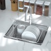 JINGWAYS Stainless Steel Dish Rack,Expandable Deep & Large Dish Drying