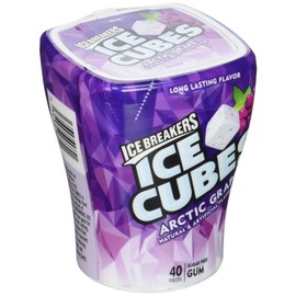 ICE BREAKERS Ice Cubes Sugar Free Gum, Artic Grape, 40 Piece