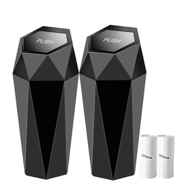 YITIKA Car Trash Can 2 Pack, 780 Gallon Capacity, Red+silver+Black, Plastic & ABS, Multi-function, Leakproof, Compact, 7.8x3x3 Inch, Kitchen, Home Office, Bedroom, Bathroom