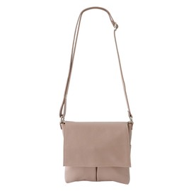 SH Kim G182 Real Leather Cross-Body Shoulder Bag with Grained Cowhide, 26 x 25 cm - Beige -