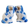 Staffordshire Dogs Chinoiserie Decor Blue Decorative Salt Pepper Shakers Set
