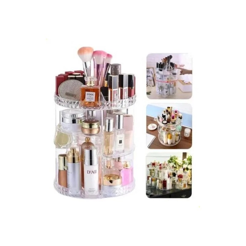 Organizador De Maquillaje Acrílico Giratorio Para Brochas