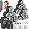 Qinzave 39PCS Self Grip Hair Rollers Curlers 3 Sizes Black