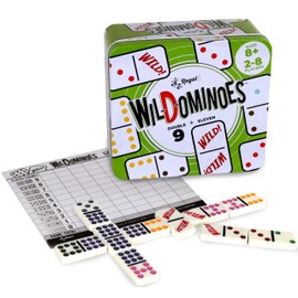 Regal Games – Wild Spinner Dominoes – Compatible with Spinner and Double 9 Dominoes - Fun Family-Friendly Game – Includes Score Pad and Rules Sheet – Ideal for 2-8 Players Ages 8+