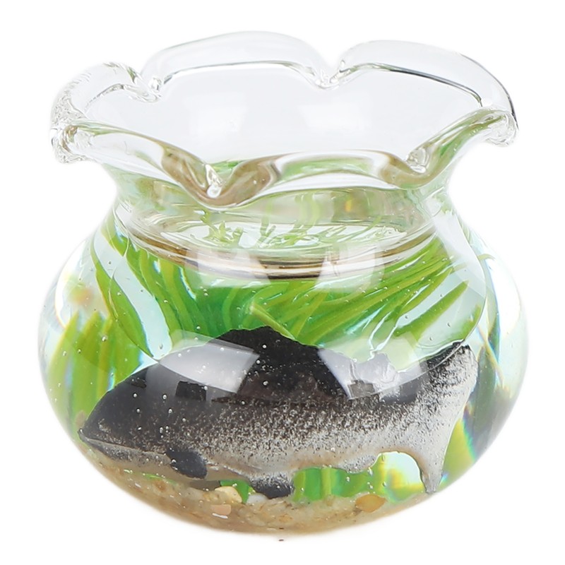 4pcs 1:12 Scale Miniature Glass Goldfish Bowl DIY Fish Bowl