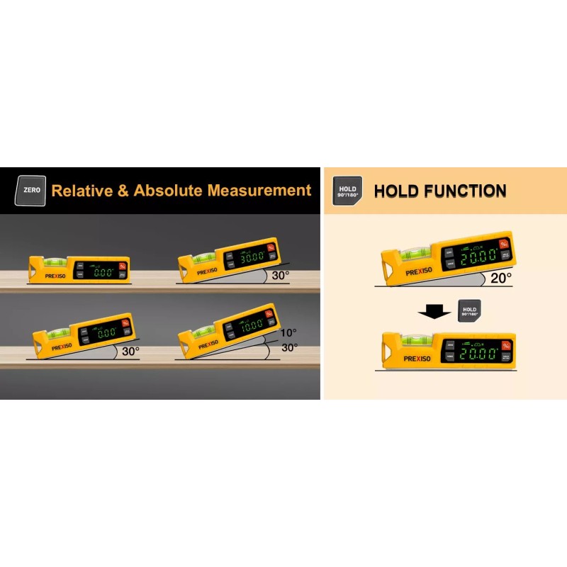 Prexiso Digital Level & Digital Protractor, 7 inch Angle Finder