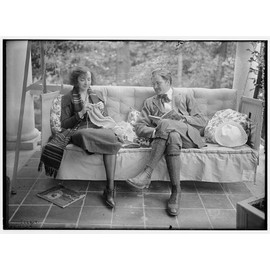 HistoricalFindings Photo: Thomas,Men,Women,porches,Furniture,couches,Knitting,Group Portraits,Pillows,Book