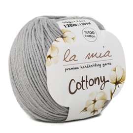 1 Ball%100 Cotton Total 8.8 Oz. La Mia Cottony 1.76 Oz (50g) / 130 Yrds (120m) Super Soft, Dk Light Baby Yarn, Grey - P20