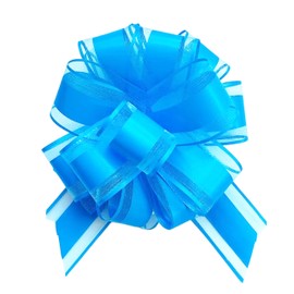 sxvblly 6 PCS Large Pull Bows 6 Inch Sky Blue Bows for Gift Wrapping Wedding Basket Decorated Birthday Party Christmas Gift Boxes Flower Decorations