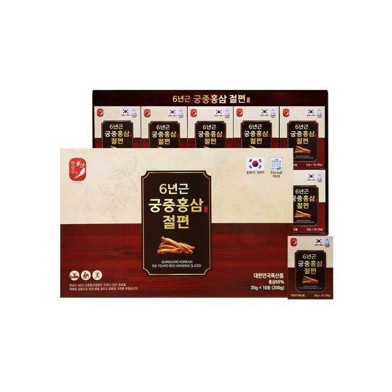 6년근 궁중홍삼절편 20gx10개 6-Year-Old Royal Red Ginseng Extract Slices 20g