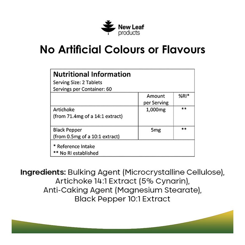 New Leaf Products Artichoke Tablets