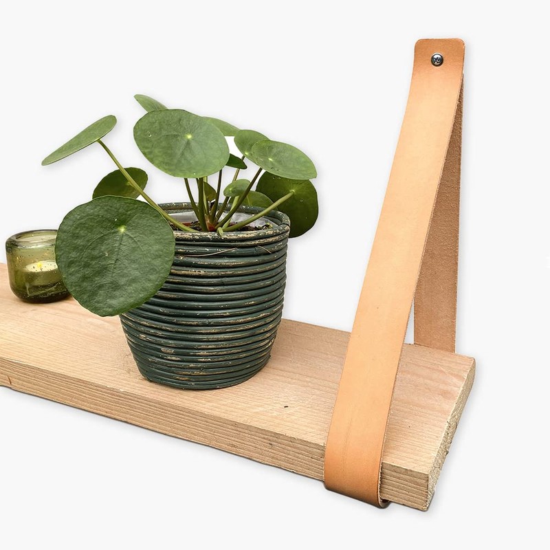 Brute Strength - Leather Shelf Brackets - Natural - Pack