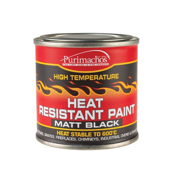 Everbuild High Temperature Heat Resistant Paint, Black, 125 ml