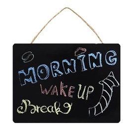 OHYER Small Blackboard for Hanging Chalkboard Message Board Sign Double-Sided Erasable Hanging Blackboard Signs with Jute String for Menu Birthday Bar Buffet Wedding Kitchen Wall (Horizontal, 23 x 17