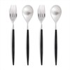 Cutipol MIO Black / Matte Silver Dinner (2 Fork/Spoons) Set