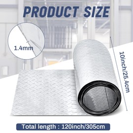 Yaocom Diamond Plate Sheet Metal Heavy Duty Tread Aluminum Sheet Diamond Tread Plate for Wall Covering, Cargo Trailer, RV and More(120 × 10 Inch,Silver)