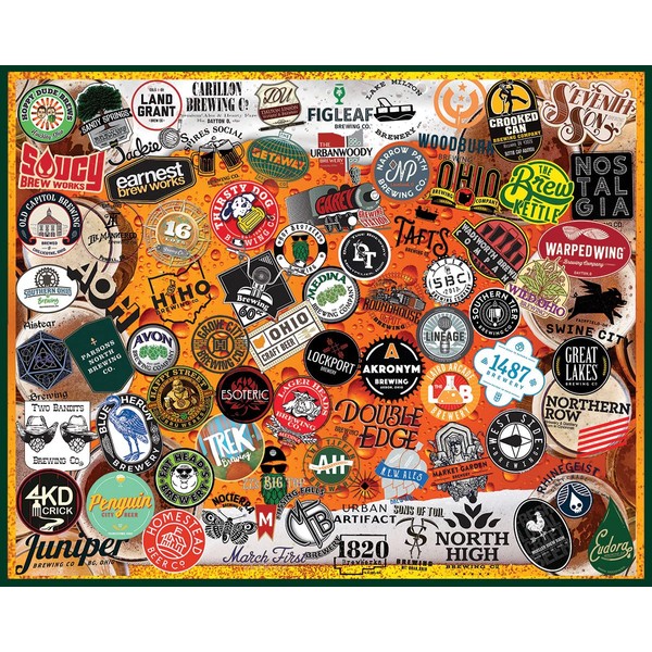 White Mountain Puzzles Ohio Craft Beer, 1000 Piece Jigsaw Puzzle