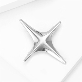 QLUYCKW Gold Brooches for Women Fashion Large Round Spiral Snail Brooch Pin Minimalist Gold Silver Star Brooch Pin Birthday Party Statement Jewelry Accessories (Silver Star)
