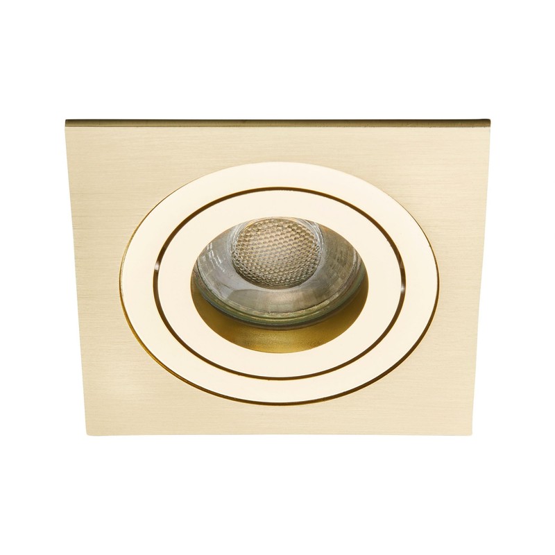InLight INL-38617-POLBRS Pasto Tilt Downlight, IP20, Satin Brass, Square, Single