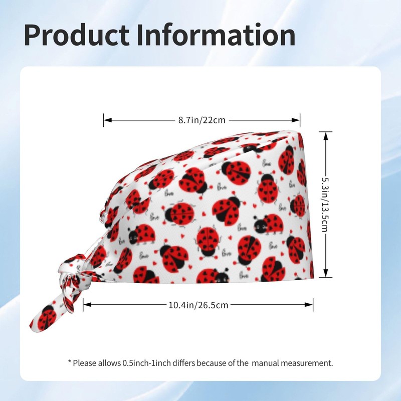 YANGZHI Cute Ladybug Lovely Unisex Adjustable Surgical Sweatband - Elastic