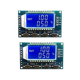 KKHMF 2PCS LCD Display PWM Pulse Frequency Duty Cycle Adjustable Module Square Wave Square Wave Signal Generator