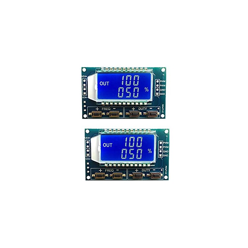 KKHMF 2PCS LCD Display PWM Pulse Frequency Duty Cycle Adjustable