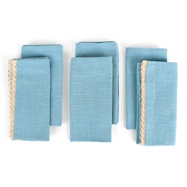 ZOMI Kitchen Dish Towel Cloth 100% Cotton, 20x30 Inches Set of 6 Highly Absorbent Multi-Purpose Dish Cloths for Cleaning (Powder Blue, 20"x30")