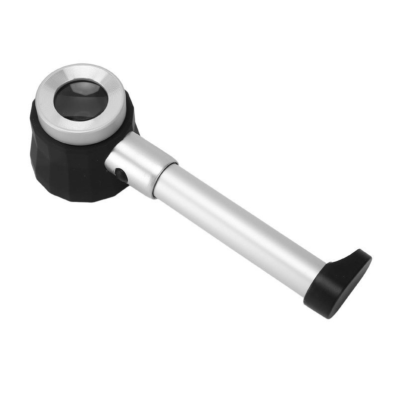 Handheld 10X Magnifier Loupe 3 LEDs Optical Glass with Measure