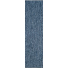 Safavieh Courtyard Collection CY8520 Indoor/ Outdoor Non-Shedding Stain Resistant Patio Backyard Runner, 2'3" x 6'7" , Navy / Navy
