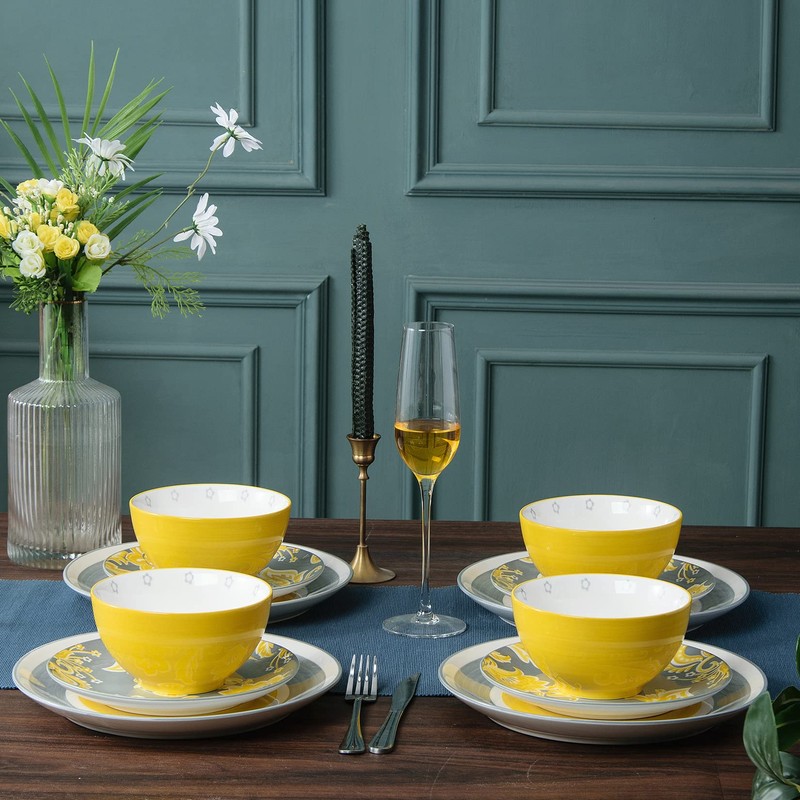 Wisenvoy Plates and Bowls Sets Dish Set Ceramic Dinnerware Sets