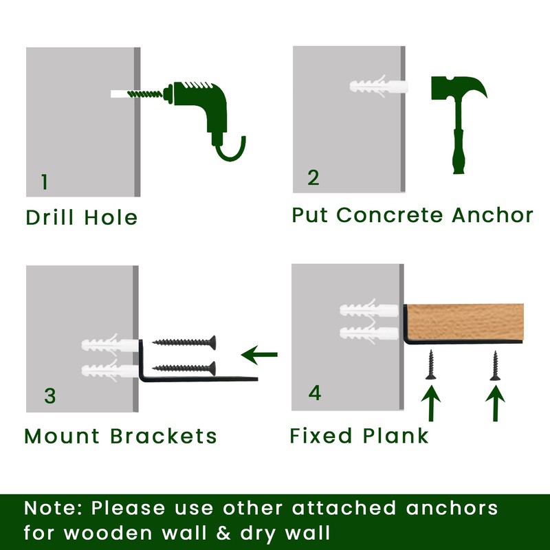 MIUGO 6 Pack Heavy Duty Shelf Brackets 6 inch, Floating