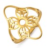 kkjoy Four Leaf Clover Shape Irish Trinity Knot Ring Stainless