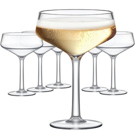 Amazing Abby - Courtney - 12-Ounce Plastic Coupe Glasses (Set of 6), Martini Glasses, Champagne Saucers, Reusable, BPA-Free, Shatter-Proof, Dishwasher-Safe, Perfect for Poolside, Outdoors, and More