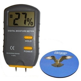 HQRP 2-pin Wood Moisture Meter/Wetness Detector for Checking/Selecting Dry Lumber Timber Wood Firewood Cordwood + HQRP Coaster