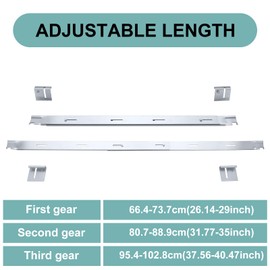 GlikCeil 2 Pcs File Cabinet Rails Adjustable Files Drawer Rails Metal File Cabinet Dividers 26'' to 40.5'' Adjustable Filing Cabinets Rail for Folders Storage (Silver)