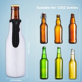 Valyria Beer Bottle Insulator Sleeves-Neoprene Beer Bottle Cooler Keeper Holder for 12 oz/330 ml Bottle-Zip-up Bottle Jacket Keeps Beer Cold and Hands Warm