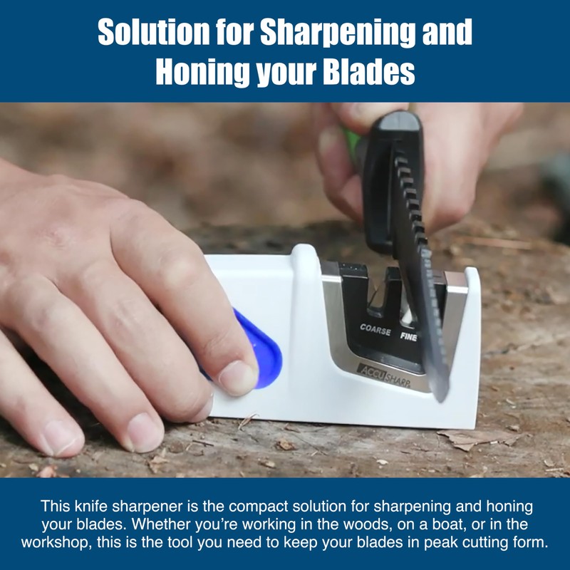 AccuSharp Compact Pull-Through 2-Stage Knife Sharpener, Repairs & Restores Kitchen
