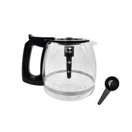 Universal Adjustable Glass Coffee Carafe, 12-Cup, Compatible with Mr. Coffee, Black+Decker, Hamilton Beach, Cuisinart, Height Adjustable 5.8 to 6.7 inches (148-170mm)