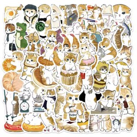 64Pcs Cat Stickers Waterproof Vinyl Decals for Kids Teens Adults, for Water Bottle Laptop Skateboard and Much More (64 Cat Stickers)