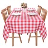 Kesfey Red Gingham Tablecloth Polyester 55x108in, Rectangle Checkered Tablecloth Spillproof