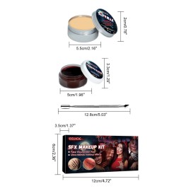 Kit Maquillaje Cera Sangre Halloween Heridas Efecto Disfraz