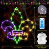 Rossesay 2 Pcs Mardi Gras Window Lights Mardi Gras Window